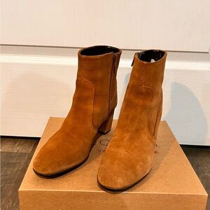 Coconuts Tan Suede Like Booties
